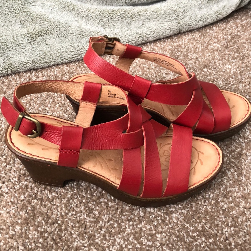 Born Carmo Leather Slingback Platform Sandals